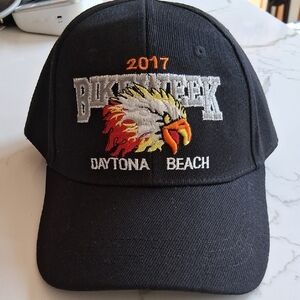 Black Daytona Beach Bike Week 2017 Cap with Embroidered Eagle